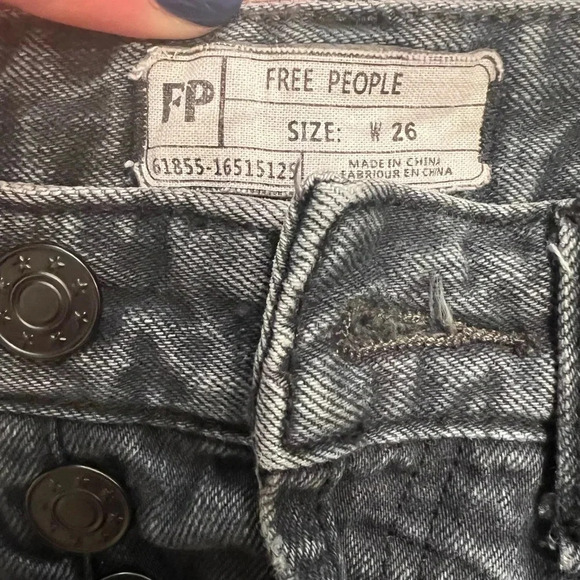 Free People Faded Black Denim Shorts - Picture 8 of 8